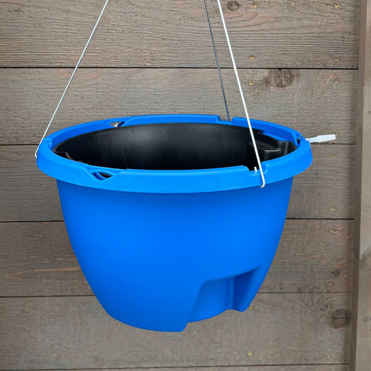 Weekender hanging basket in bright blue