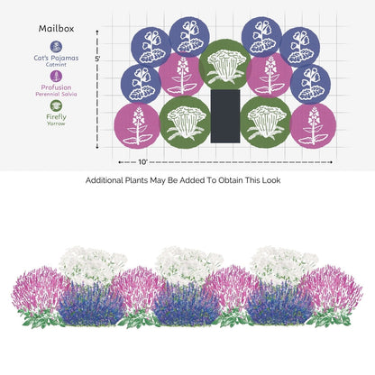 Garden design with plant labels on a white background - Photo Courtesy of Walters Gardens, Inc.