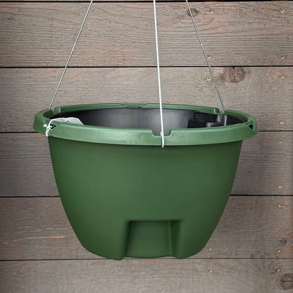 weekender hanging basket in green