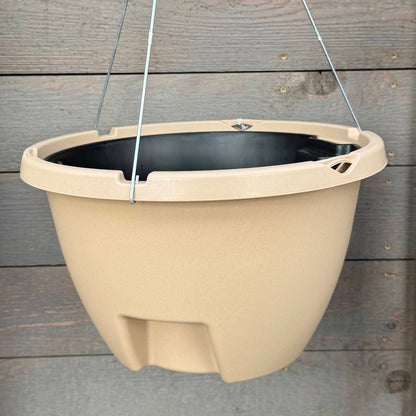 weekender hanging basket in sandstone